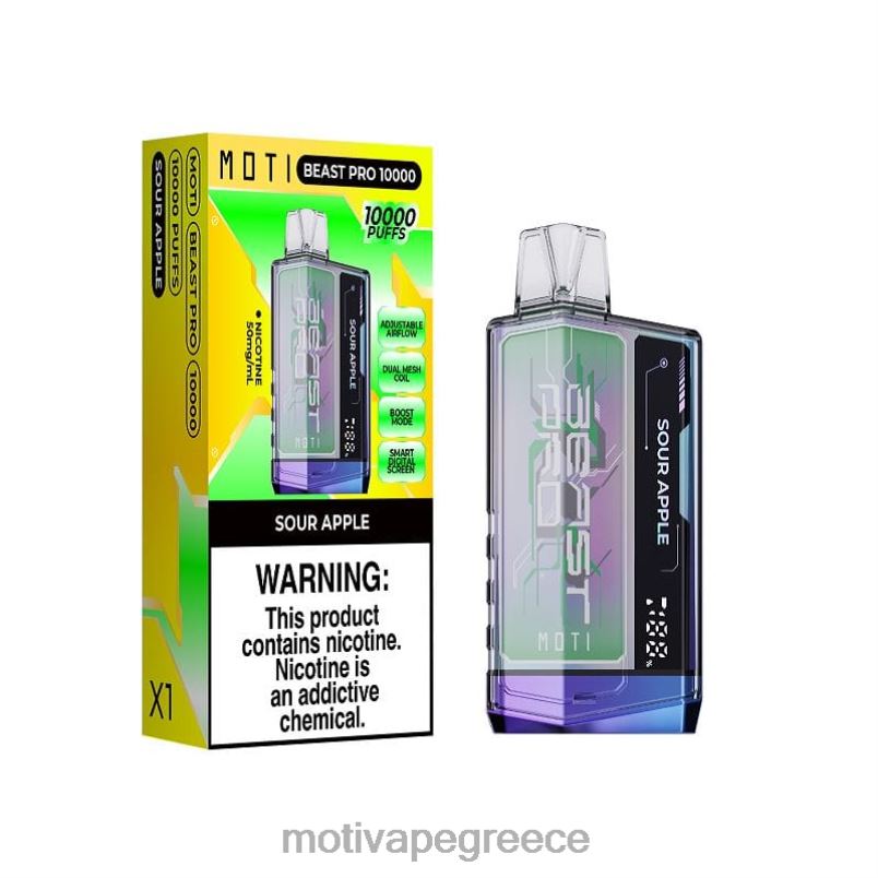 0B6XL48 MOTI Beast Pro ατμός μιας χρήσης (5%, 10000 ρουφηξιές) μέντα του Μαϊάμι | MOTI vape flavors Greece
