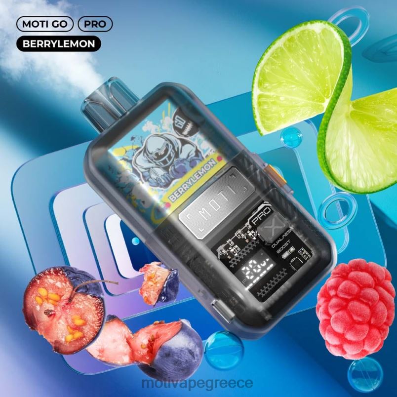 0B6XL18 MOTI Go Pro ατμός μιας χρήσης (5%, 12000 ρουφηξιές) ροζ λεμονάδα | MOTI vape flavors Greece